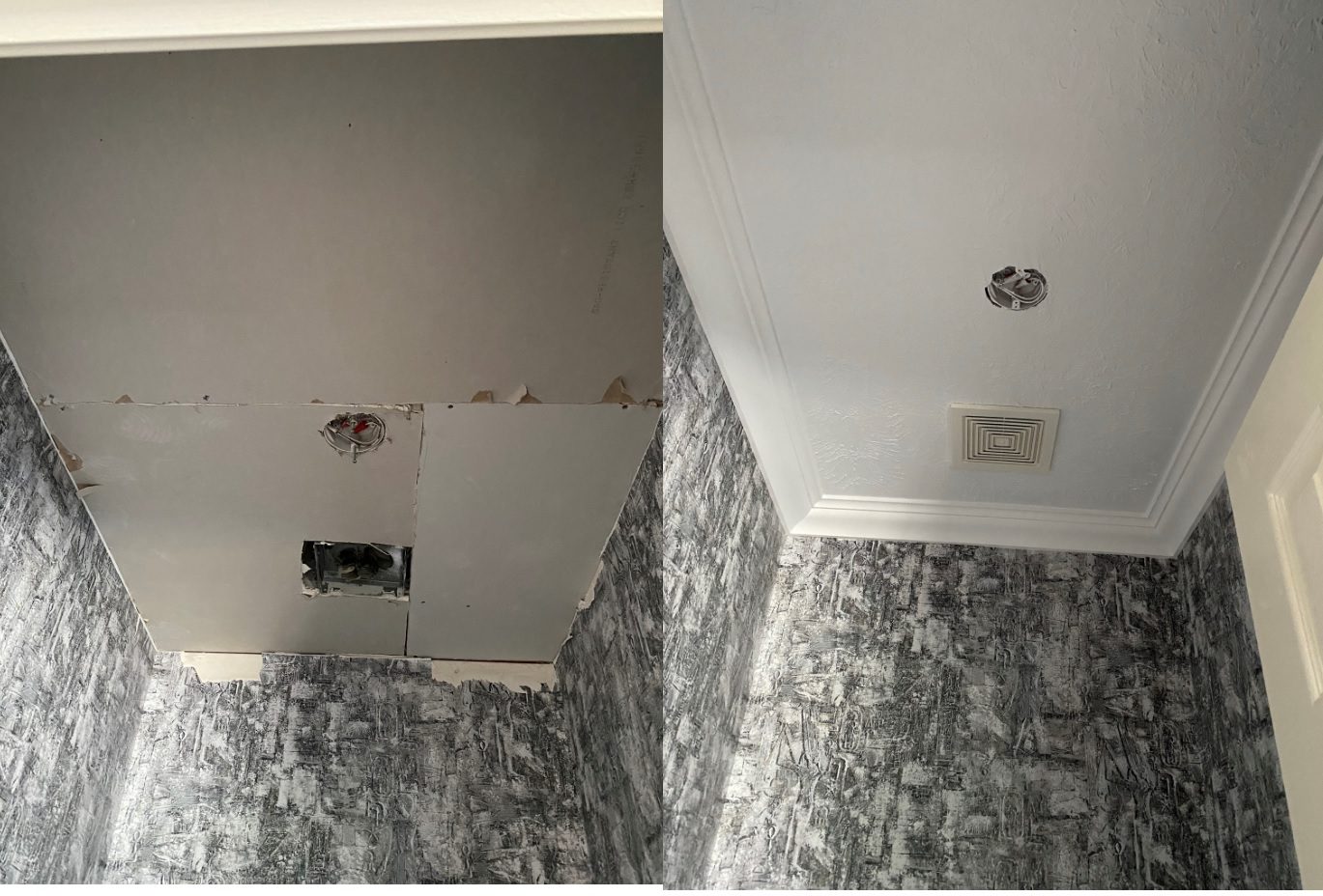 A repaired ceiling