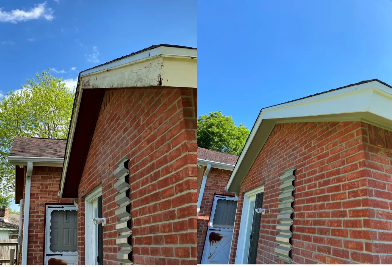 Repainted roof trims